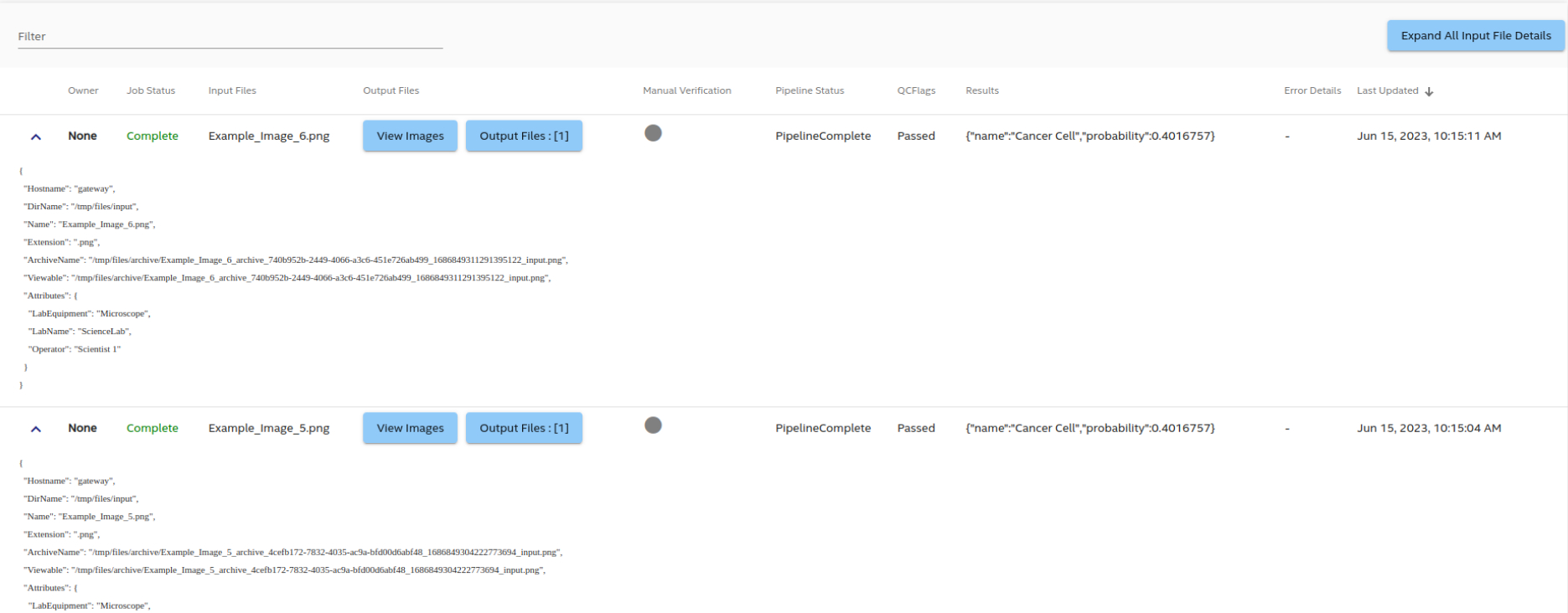 Figure 2: Display Filename Jobs